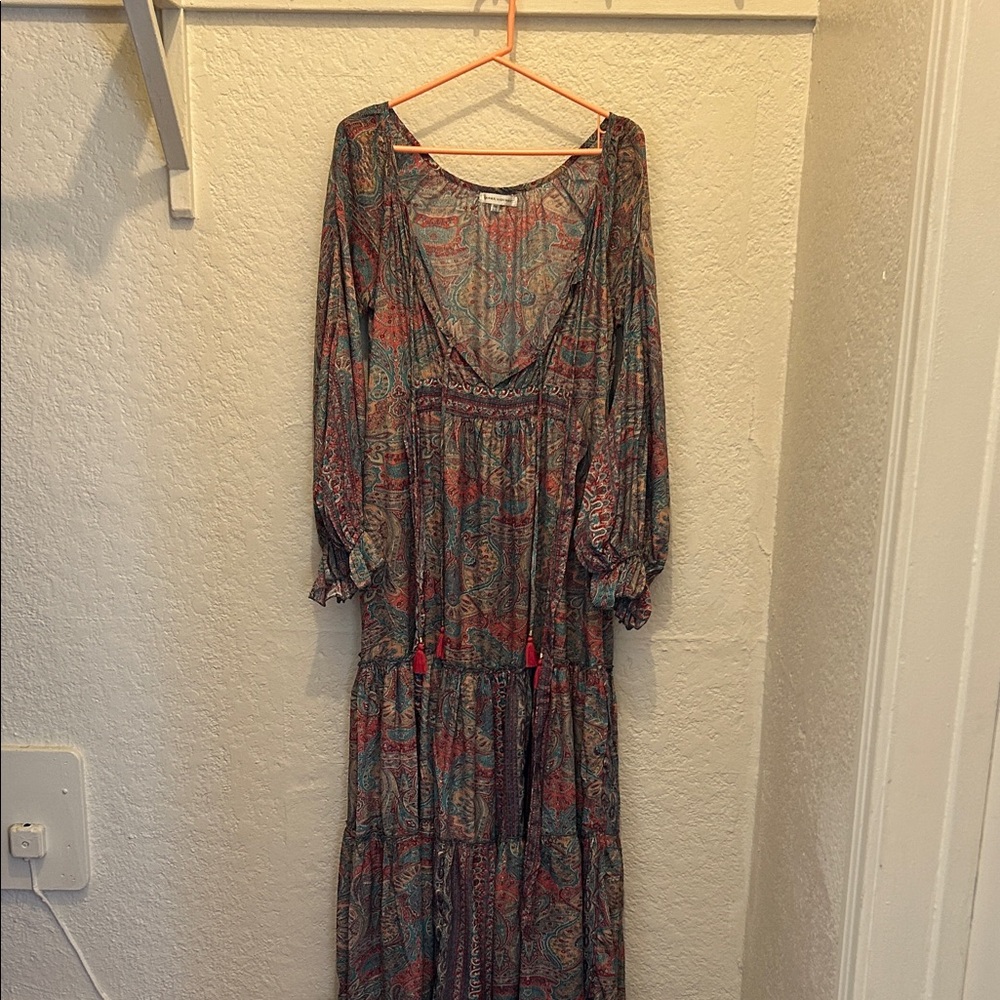 Elegant Paisley Long Sleeve Dress
